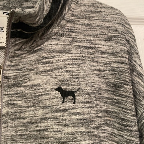 PINK Victoria’s Secret Quarter Zip Sweatshirt Top with Kangaroo Pockets - Picture 3 of 12